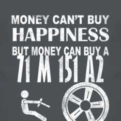 Money Cant Buy Happiness 1971 M 151 A2 Dark Distressed T Shirt