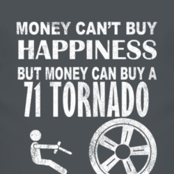 Money Cant Buy Happiness 1971 Oldsmobile Tornado Dark Distressed T Shi