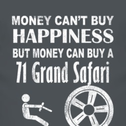 Money Cant Buy Happiness 1971 Pontiac Grand Safari Dark Distressed T S