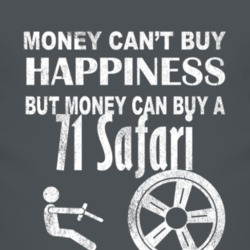 Money Cant Buy Happiness 1971 Pontiac Safari Dark Distressed T Shirt