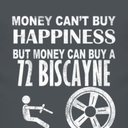 Money Cant Buy Happiness 1972 Chevy Biscayne Dark Distressed T Shirt
