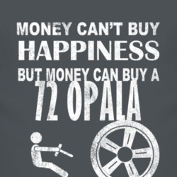 Money Cant Buy Happiness 1972 Chevy Opala Dark Distressed T Shirt