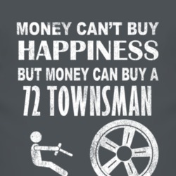 Money Cant Buy Happiness 1972 Chevy Townsman Dark Distressed T Shirt