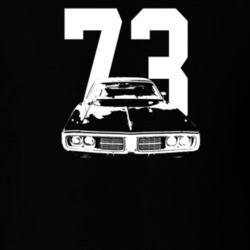 1973 Charger Grill View With Year Dark Color T Shirt