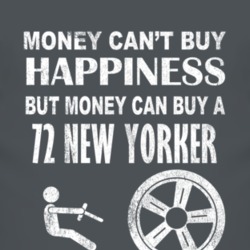 Money Cant Buy Happiness 1972 Chrysler New Yorker Dark Distressed T Sh