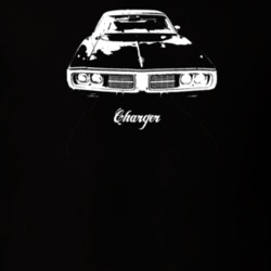 1973 Charger Grill View With Model Dark Color T Shirt
