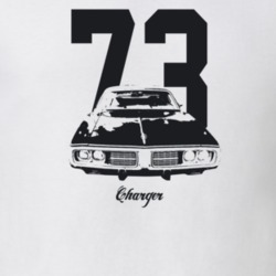 1973 Charger Grill View With Year And Model Light Color T Shirt