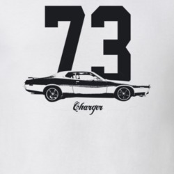 1973 Charger Side View With Year And Model Light Color T Shirt