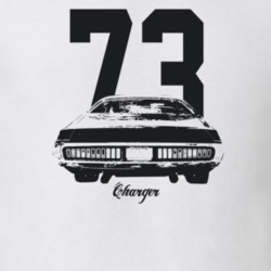 1973 Charger Rear View With Year And Model Light Color T Shirt