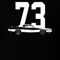 1973 Charger Side View With Year Dark Color T Shirt