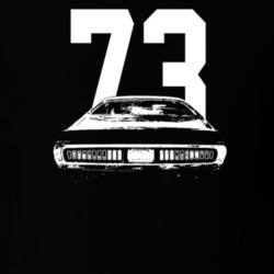 1973 Charger Rear View With Year Dark Color T Shirt