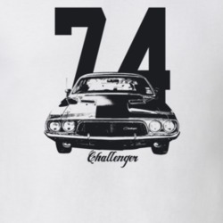 1974 Challenger Grill View With Year And Model Light Color T Shirt