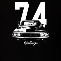 1974 Challenger Grill View With Year And Model Dark Color T Shirt