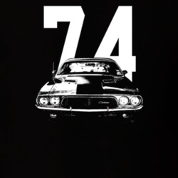 1974 Challenger Grill View With Year Dark Color T Shirt