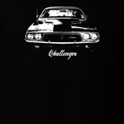 1974 Challenger Grill View With Model Dark Color T Shirt
