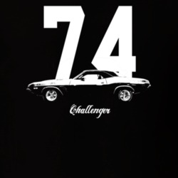 1974 Challenger Side View With Year And Model Dark Color T Shirt
