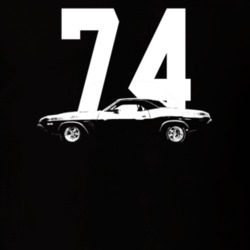 1974 Challenger Side View With Year Dark Color T Shirt