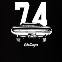 1974 Challenger Rear View With Year And Model Dark Color T Shirt