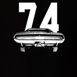 1974 Challenger Rear View With Year Dark Color T Shirt