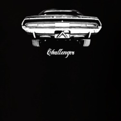 1974 Challenger Rear View With Model Dark Color T Shirt
