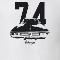 1974 Charger Grill View With Year And Model Light Color T Shirt