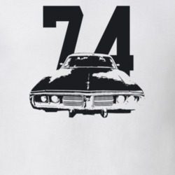 1974 Charger Grill View With Year Light Color T Shirt