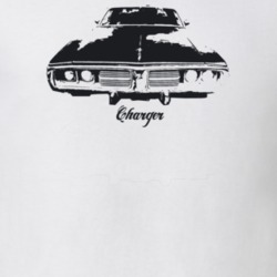 1974 Charger Grill View With Model Light Color T Shirt