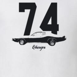 1974 Charger Side View With Year And Model Light Color T Shirt