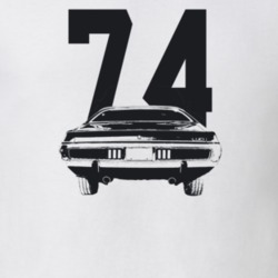 1974 Charger Rear View With Year Light Color T Shirt