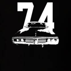 1974 Charger Grill View With Year Dark Color T Shirt