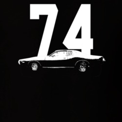 1974 Charger Side View With Year Dark Color T Shirt