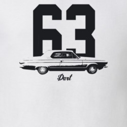 1963 Dart Side View With Year And Model Light Color T Shirt