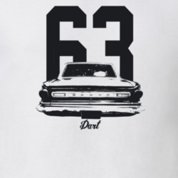 1963 Dart Rear View With Year And Model Light Color T Shirt