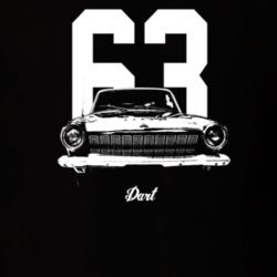 1963 Dart Rear View With Year And Model Dark Color T Shirt