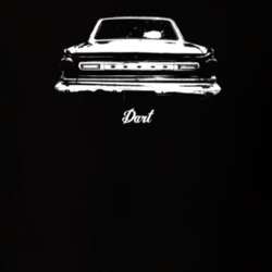 1963 Dart Rear View With Model Dark Color T Shirt