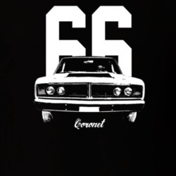 1966 Coronet Grill View With Year And Model Dark Color T Shirt