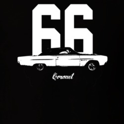 1966 Coronet Side View With Year And Model Dark Color T Shirt