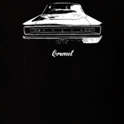 1966 Coronet Rear View With Model Dark Color T Shirt