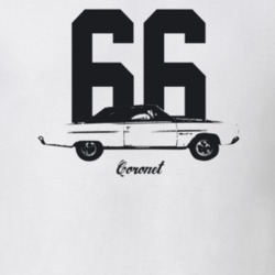 1966 Coronet Side View With Year And Model Light Color T Shirt