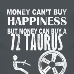 Money Cant Buy Happiness 1972 Taurus Dark Distressed T Shirt