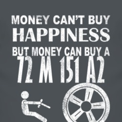 Money Cant Buy Happiness 1972 M 151 A2 Dark Distressed T Shirt