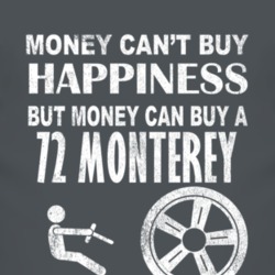 Money Cant Buy Happiness 1972 MERCURY MONTEREY Dark Distressed T Shirt