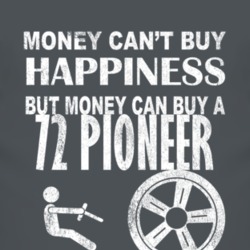 Money Cant Buy Happiness 1972 Pioneer Dark Distressed T Shirt