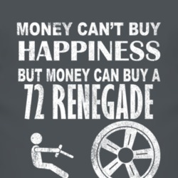 Money Cant Buy Happiness 1972 Renegade Dark Distressed T Shirt