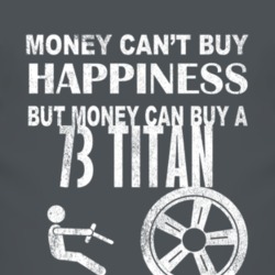 Money Cant Buy Happiness 1973 Chevy Titan Dark Distressed T Shirt