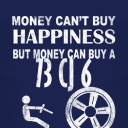 Money Cant Buy Happiness 1973 CJ 6 Dark Distressed T Shirt