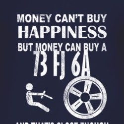 Money Cant Buy Happiness 1973 FJ 6A Dark Distressed T Shirt