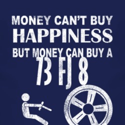 Money Cant Buy Happiness 1973 FJ 8 Dark Distressed T Shirt