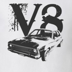 1971 AMC HORNET Side Black Graphic V8 T Shirt