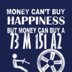 Money Cant Buy Happiness 1973 M 151 A2 Dark Distressed T Shirt